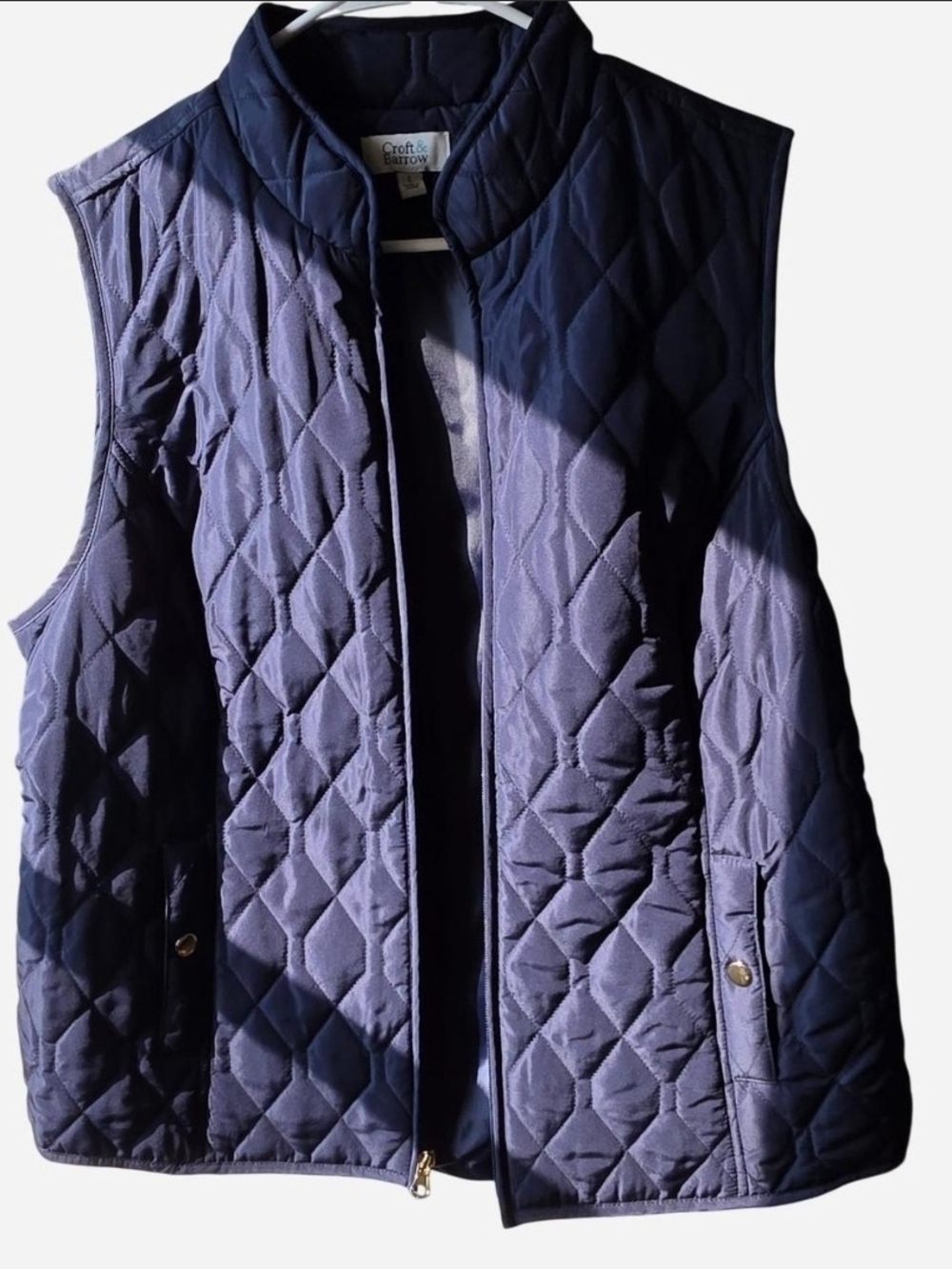 croft & barrow Navy Quilted Sleeveless Vest